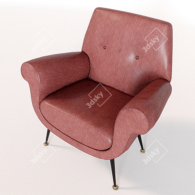 Leather Chair with Detachable Blanket 3D model image 3