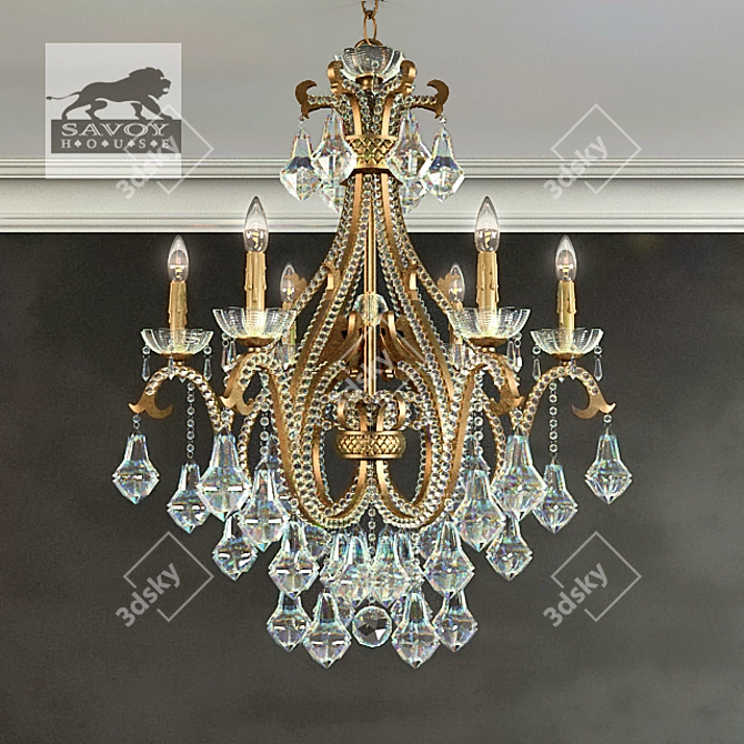 Sleek SAVOY Shasta Chandelier 3D model image 1