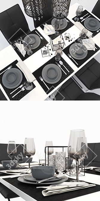 Elegant Dining Set: Nabor_hoff & Ikea 3D model image 2