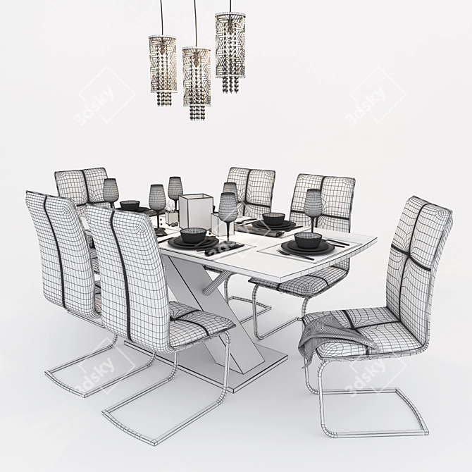 Elegant Dining Set: Nabor_hoff & Ikea 3D model image 3