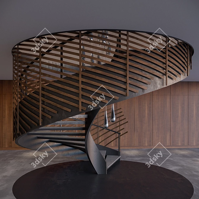 Spiral Staircase + Easy Install 3D model image 2