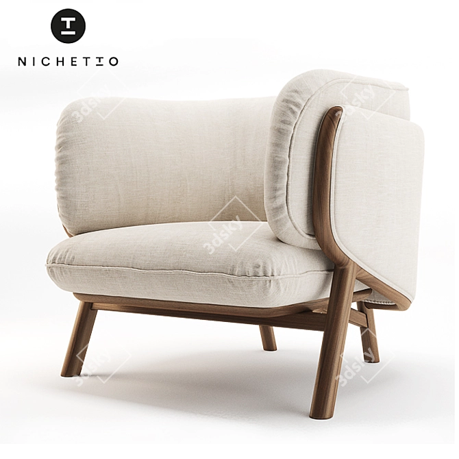 Nichetto Stanley Armchair: Stylish Seating Icon 3D model image 1