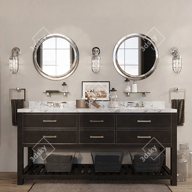 Restoration Hardware Hutton Washstand Collection 3D model image 2