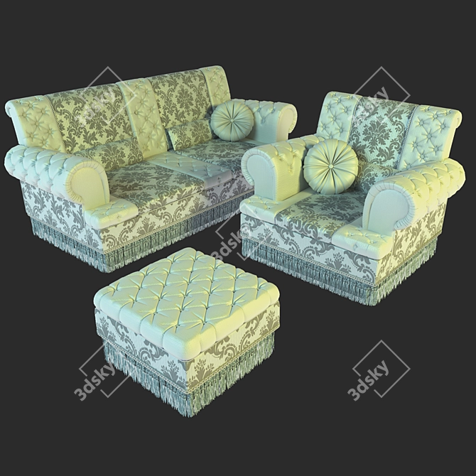 Elegant Asnaghi Elisir Living Set 3D model image 1