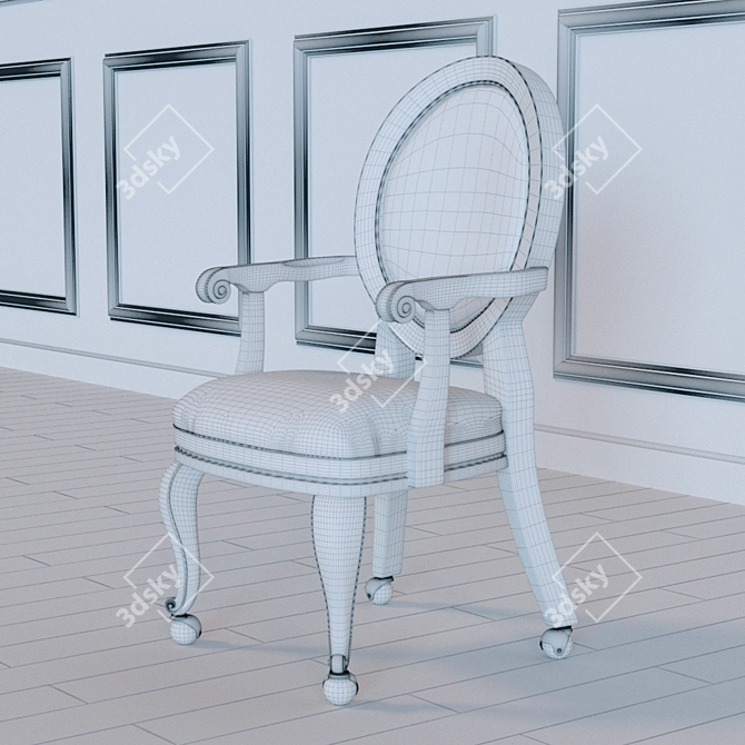 Niagara Poker Chair | Height 94 cm, Width 65 cm, Depth 62 cm 3D model image 3