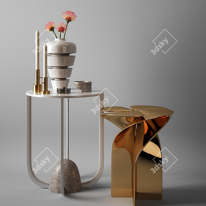 Luxury Louis Vuitton Blossom Stool 3D model image 2