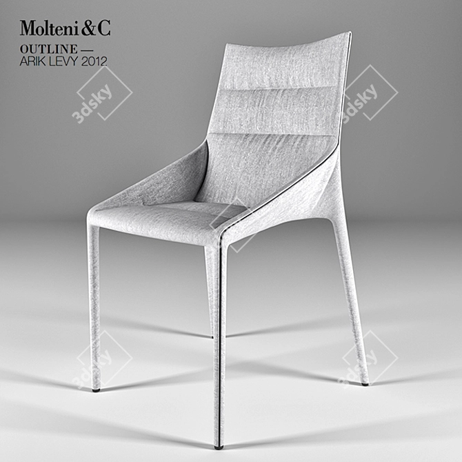 Sleek and Stylish Outline Chair 3D model image 1