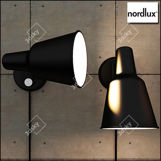 Industrial Black Wall Light Nordlux 3D model image 1