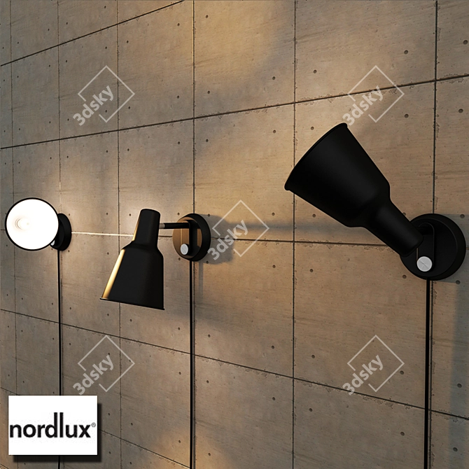 Industrial Black Wall Light Nordlux 3D model image 3