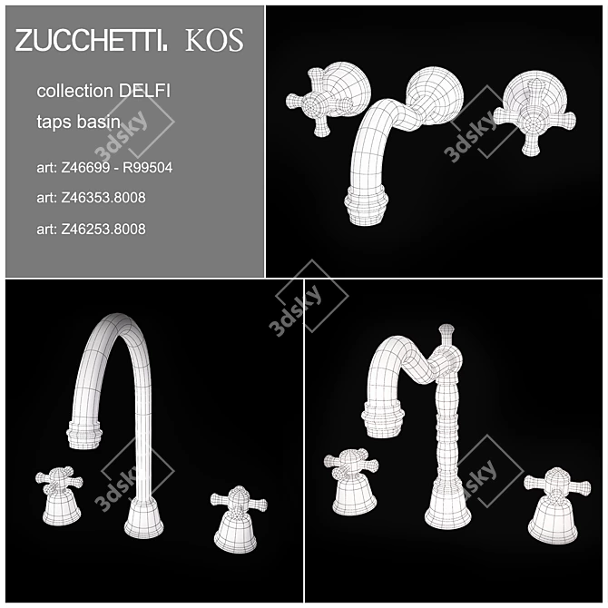 Zucchetti DELFI Basin Taps: Sophisticated Elegance 3D model image 2