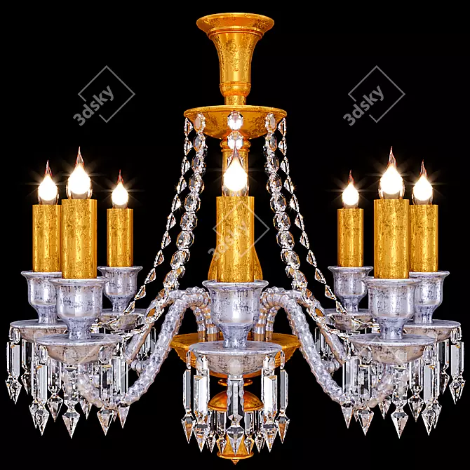 Elegant Crystal Chandelier 3D model image 1