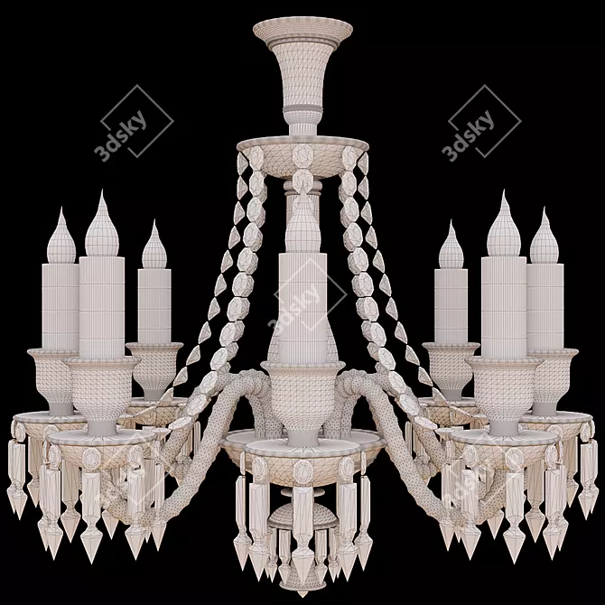 Elegant Crystal Chandelier 3D model image 2