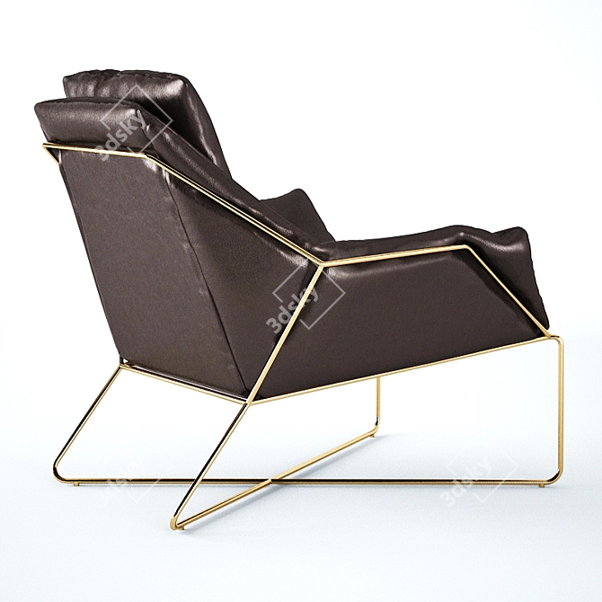 Origami Leather Lounge Chair - West Elm 3D model image 2