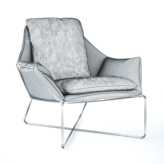 Origami Leather Lounge Chair - West Elm 3D model image 3