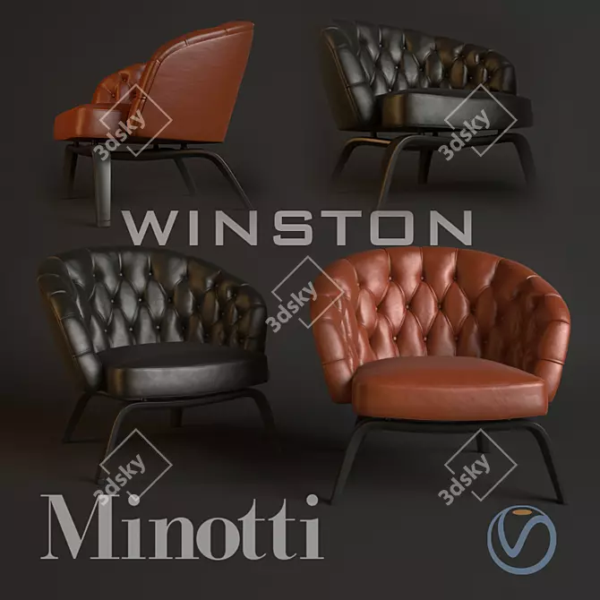 Minotti Winston Armchair: Modern Elegance 3D model image 1