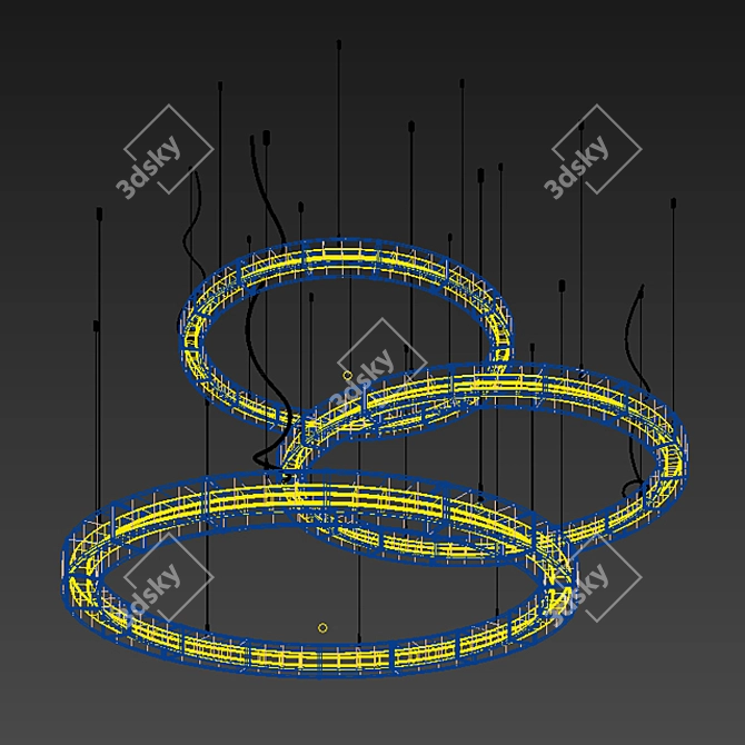 Copper Circular Pendant Light 3D model image 3