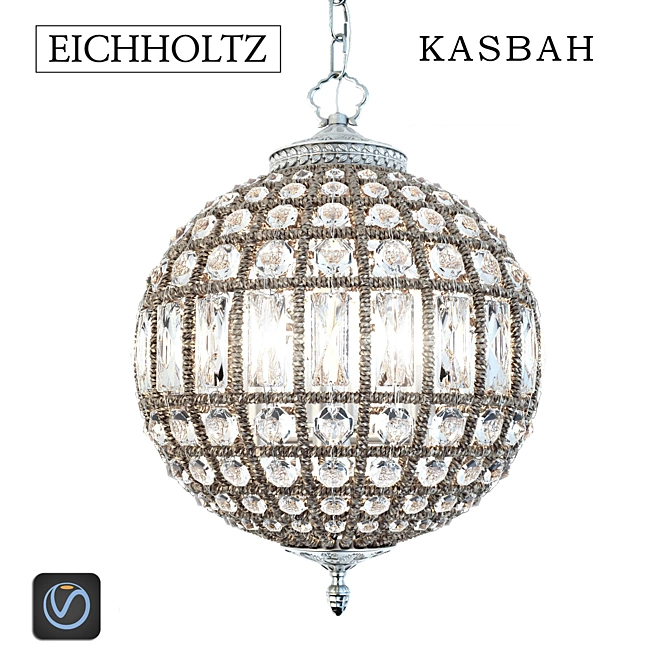 Elegant Moroccan-inspired Chandelier 3D model image 1