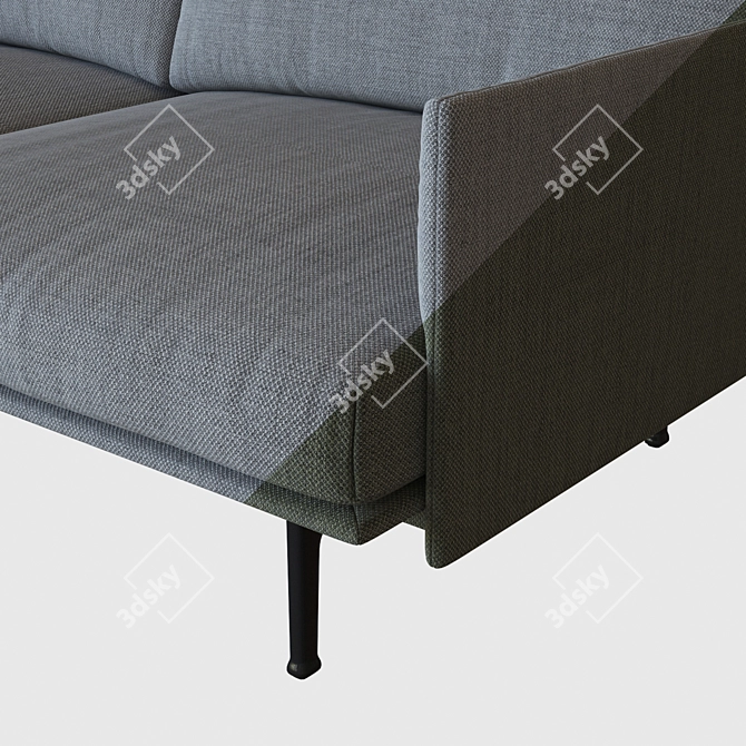 Modern Muuto OUTLINE 2 Seater Sofa 3D model image 3