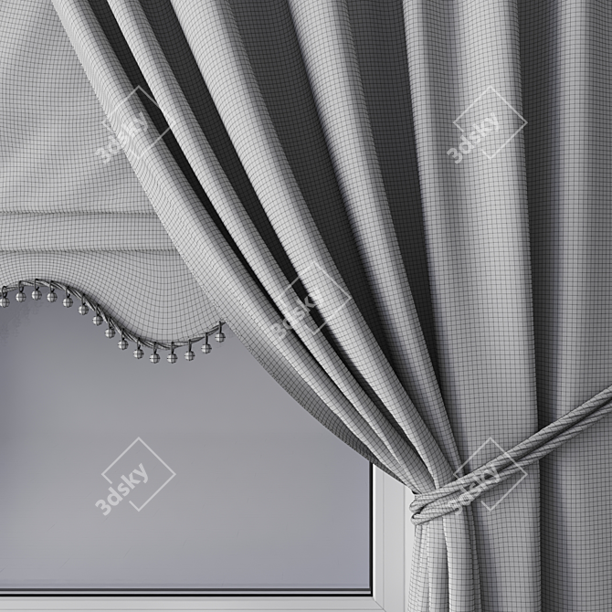 Provence Elegance Curtains 3D model image 2