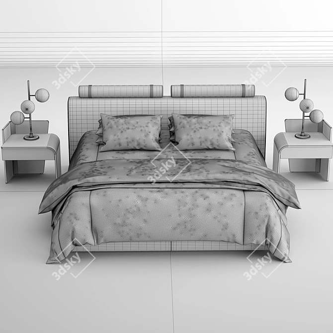 Luxurious Trussardi Casa Liam Bed 3D model image 2