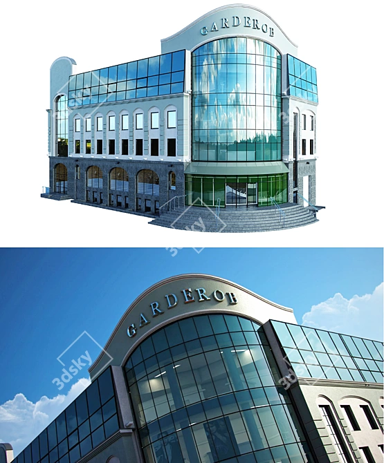 Modern Office Building in Chelyabinsk 3D model image 2