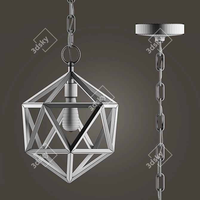 Elegant Iron Chandelier 3D model image 2