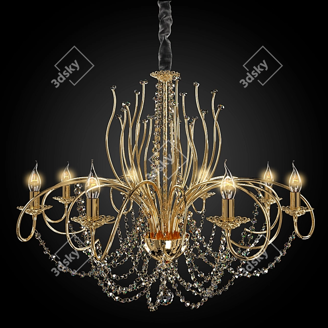 Elegant Crystal Chandelier, Eurosvet 3D model image 2