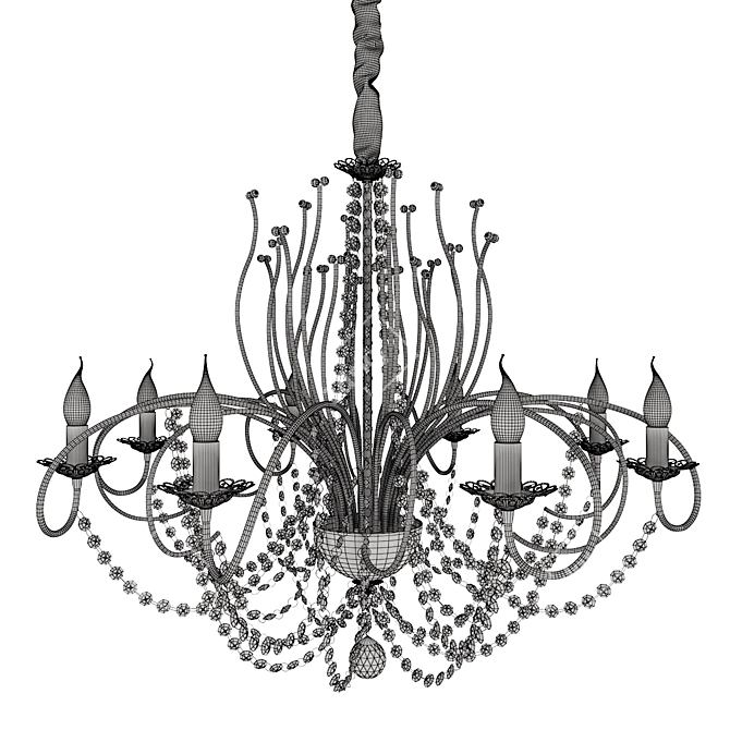 Elegant Crystal Chandelier, Eurosvet 3D model image 3