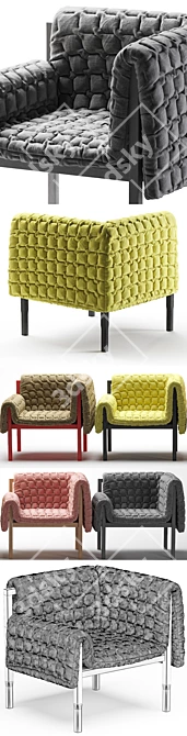 Elegant RUCHÉ Lounge Chair 3D model image 3