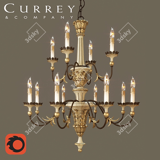 Adara Chandelier: Exquisite Elegance Illuminated 3D model image 1