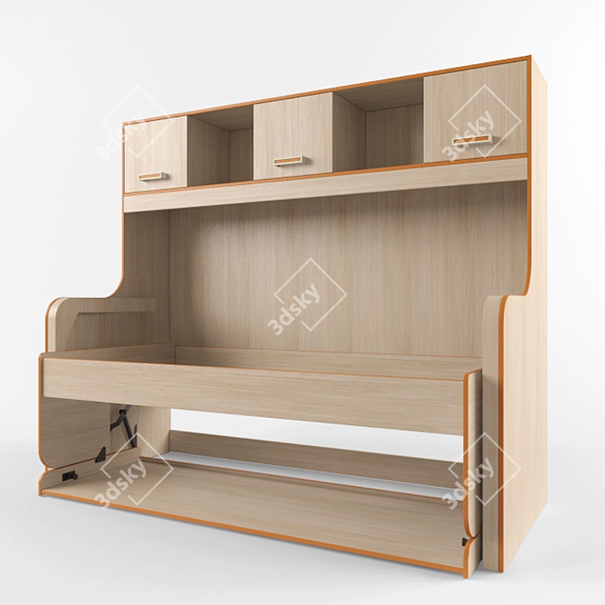 Junior Bed Table №15 - Space-saving and Stylish 3D model image 2