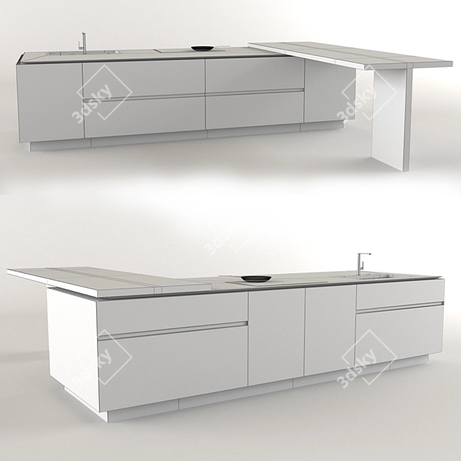 Elegant Cesar Elle Kitchen 3D model image 3