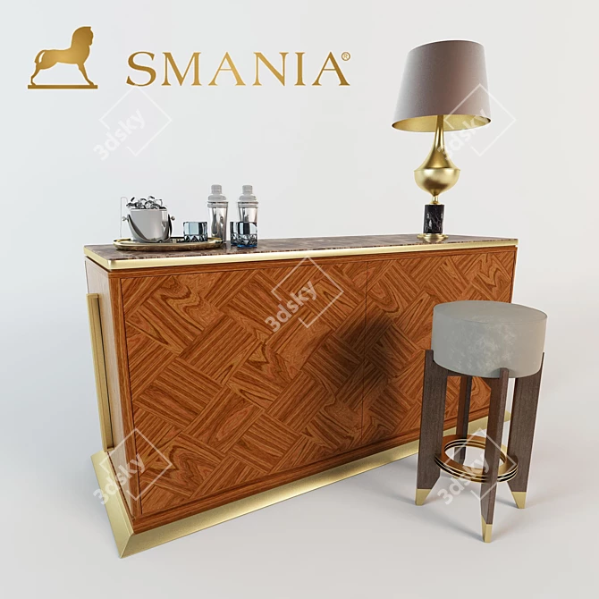 Title: Smania Harrys Mini Bar - Elegance and Functionality 3D model image 2