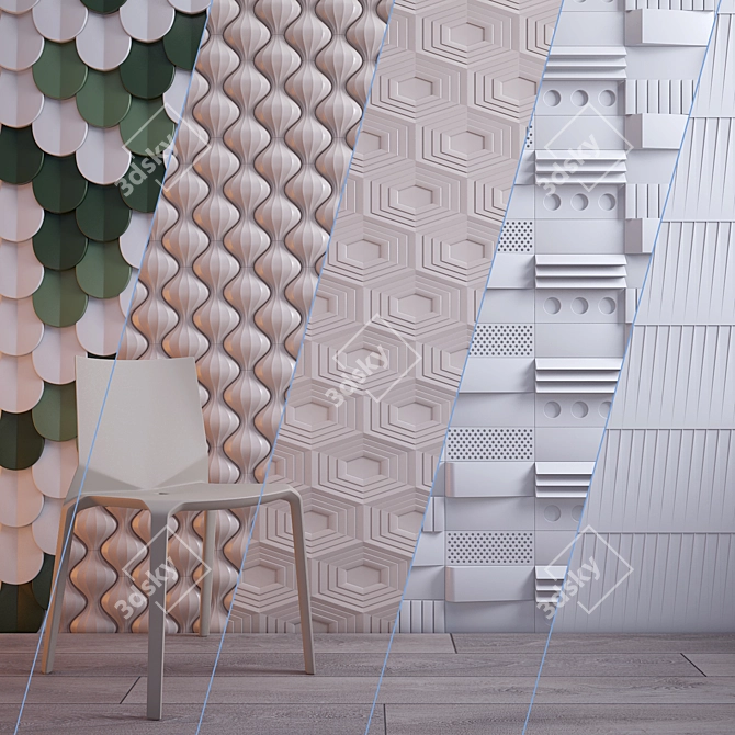 Elevate Your Space: Kaza Concrete Tiles 3D model image 2