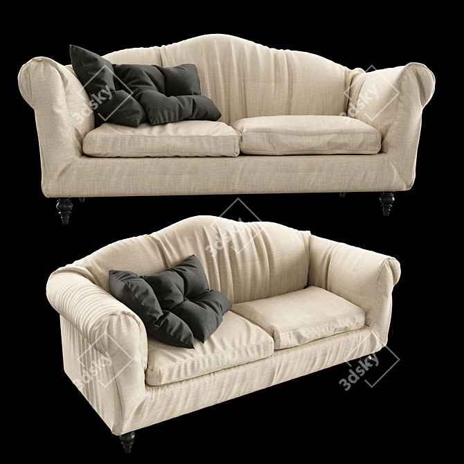 English Mood Shabby Sofa 3D model image 1