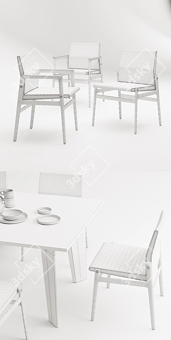 Elegant Poliform Ipanema Dining Set 3D model image 3