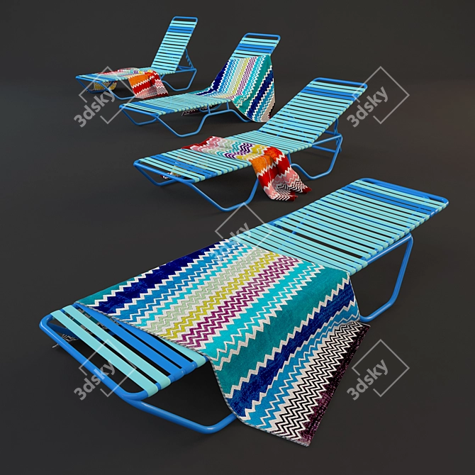 SunLounger: Ultimate Beach Comfort 3D model image 1