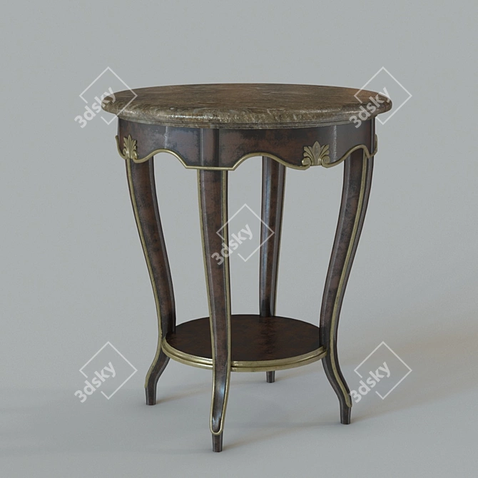 Luxury Marble Top Round Side Table 3D model image 1