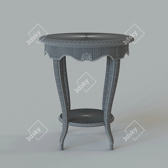 Luxury Marble Top Round Side Table 3D model image 3