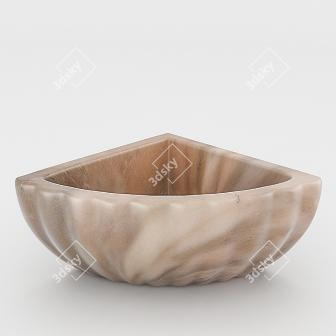 Elegant Corner Marble Kurna for Hammam 3D model image 1