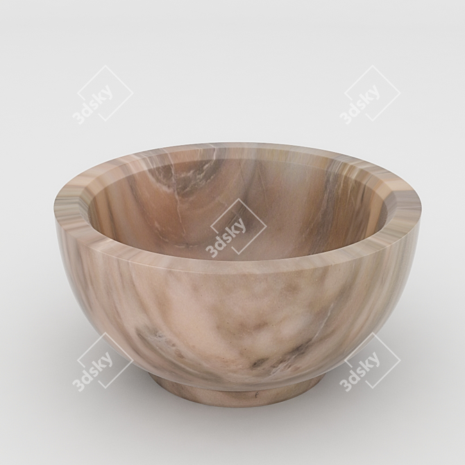 Elegant Qurna Marble Sink KM19 3D model image 1