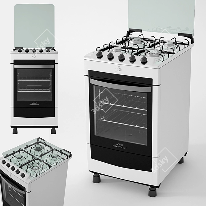 Brastemp Gas Stove+: Effortless Cooking 3D model image 1