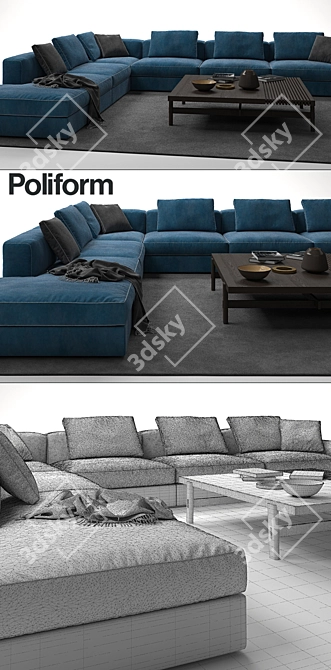 Title: Luxurious Poliform Dune Sofa Set 3D model image 3