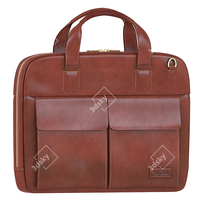 Elegant Leather Business Bag by Tony Perotti 3D model image 1