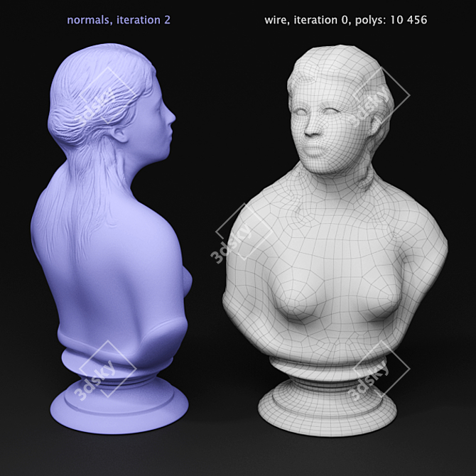 Elegant Woman Sculpture 3D model image 2