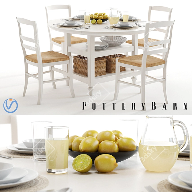 Pottery Barn Shayne & Isabella Set 3D model image 1