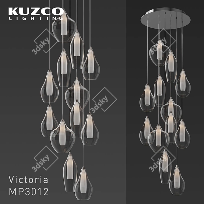 Elegant Victoria Pendant Light 3D model image 1