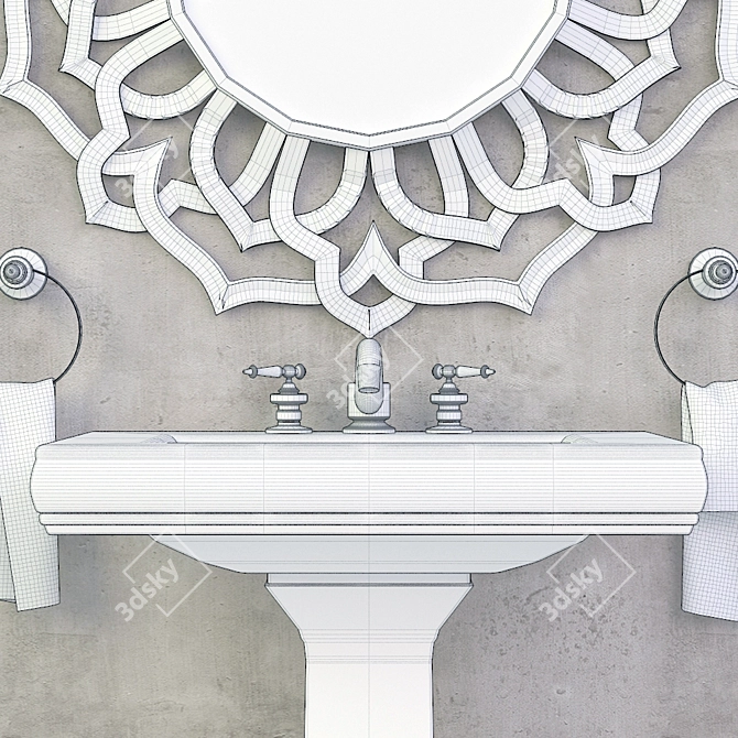 Classic Memoirs Pedestal Sink 3D model image 3