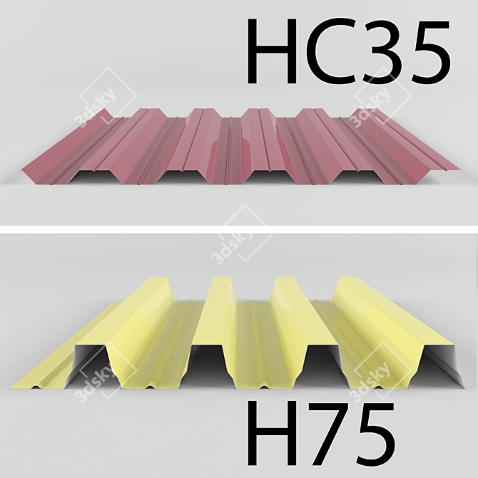 Colorful Selection: 10 Roofing Profiles 3D model image 1