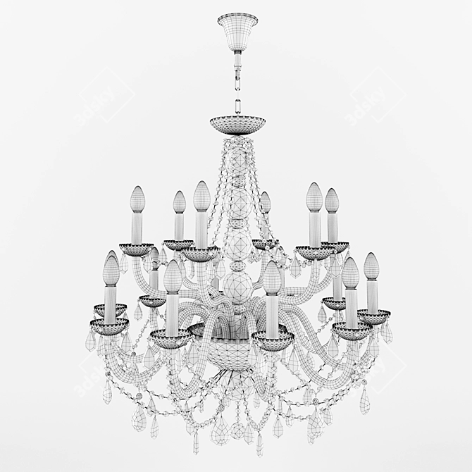 Elegant Crystal Chandelier 3D model image 2